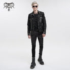 DEVIL FASHION Men's Gothic Splice Ribbed Jacket