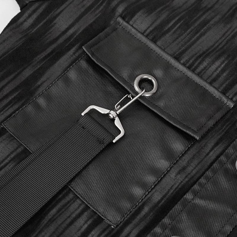 DEVIL FASHION Men's Gothic Splice Ribbed Jacket