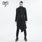 DEVIL FASHION Herren Gothic Stehkragen Asymmetrischer Mantel mit Harnisch