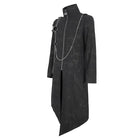 DEVIL FASHION Herren Gothic Stehkragen Asymmetrischer Mantel mit Harnisch