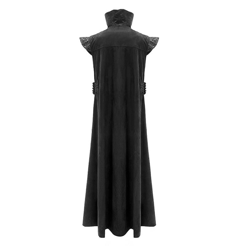 Men's Gothic Stand Collar Chinese Button Long Capes