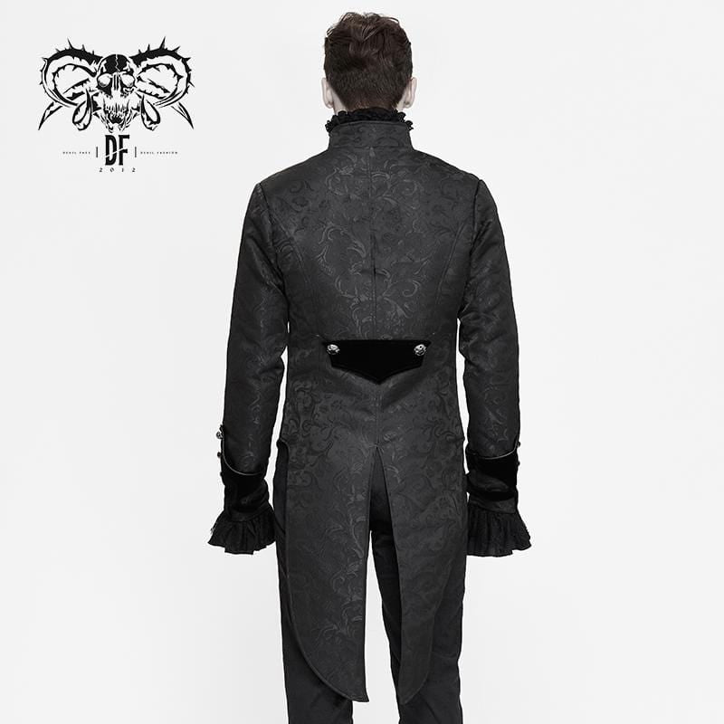 Men's Gothic Stand Collar Cross Zip Tailcoats