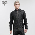 DEVIL FASHION Herren Gothic-Jacke im Used-Look mit Stehkragen