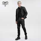 DEVIL FASHION Herren Gothic-Jacke im Used-Look mit Stehkragen