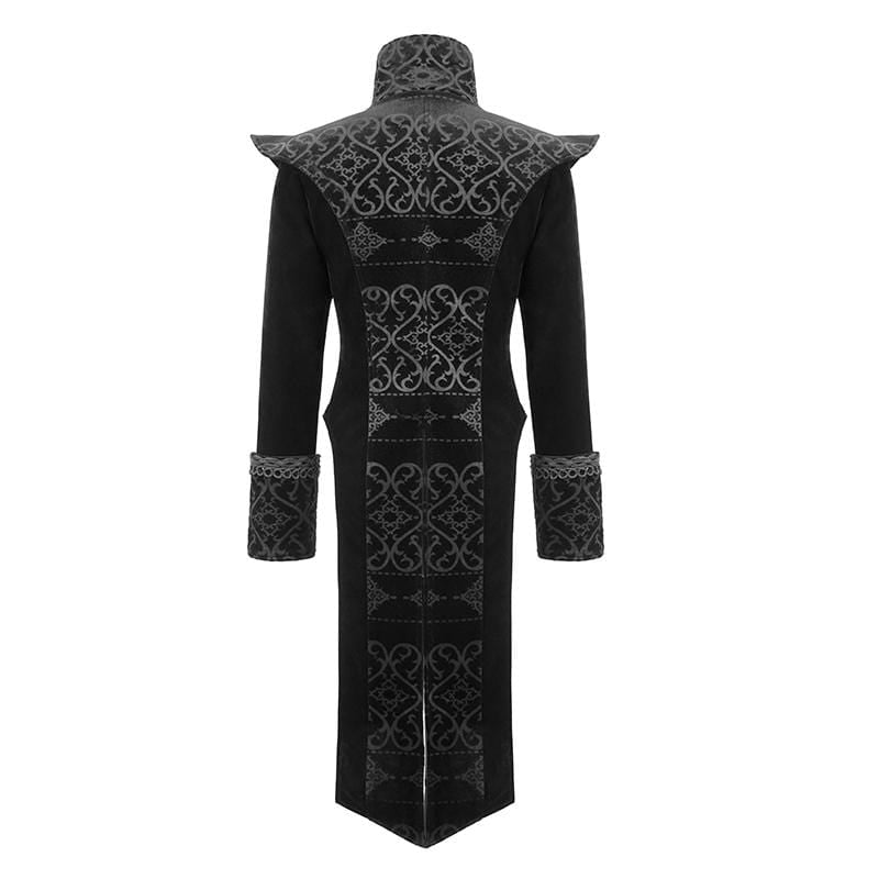 Men's Gothic Stand Collar Jacquard Cross Coats