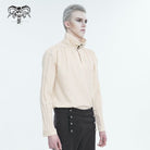 DEVIL FASHION Herren Gothic Stehkragen Rüschenhemd