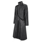 DEVIL FASHION Men's Gothic Stand Collar Split Coat with Strap