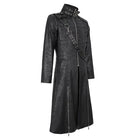 DEVIL FASHION Men's Gothic Stand Collar Split Coat with Strap