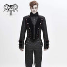 Men's Gothic Stand Collar Strappy Velet Tailcoats