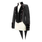 Men's Gothic Stand Collar Strappy Velet Tailcoats