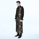 DEVIL FASHION Men's Gothic Stand Collar Totem Embroidered Waistcoat Golden