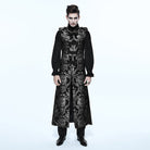 DEVIL FASHION Men's Gothic Stand Collar Totem Embroidered Waistcoat Silver