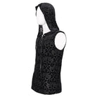 DEVIL FASHION Men's Gothic Strappy Floral Printed Tank Top with Hood