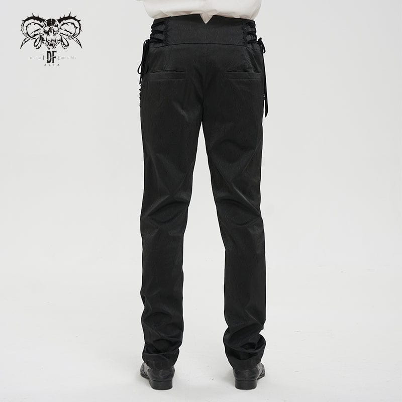 DEVIL FASHION Herren Gothic Riemchenhose mit hoher Taille