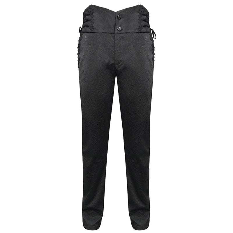 DEVIL FASHION Men's Gothic Strappy High-waisted Pants