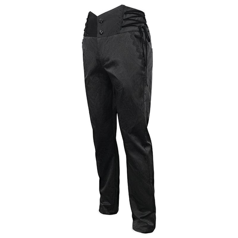 DEVIL FASHION Herren Gothic Riemchenhose mit hoher Taille