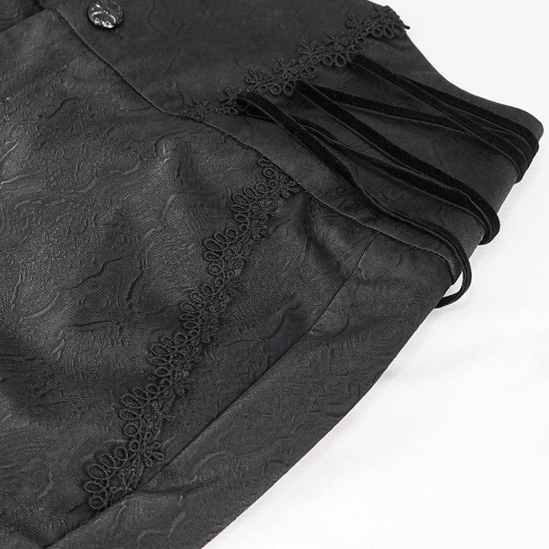 DEVIL FASHION Herren Gothic Riemchenhose mit hoher Taille