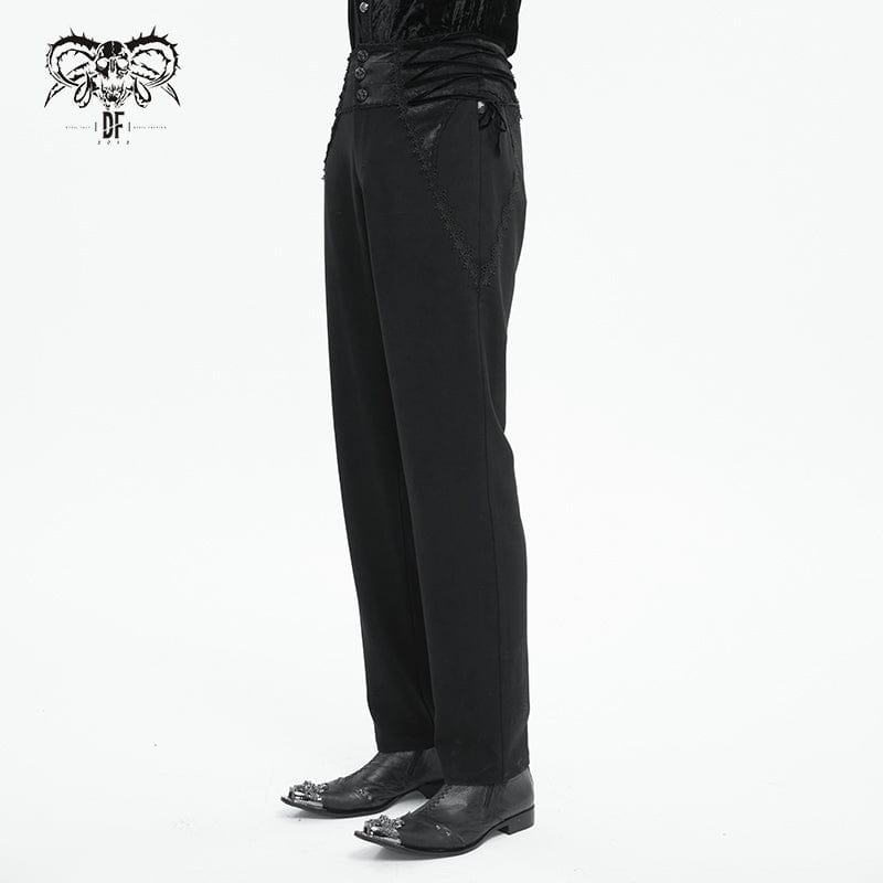 DEVIL FASHION Men's Gothic Strappy High-waisted  Pants