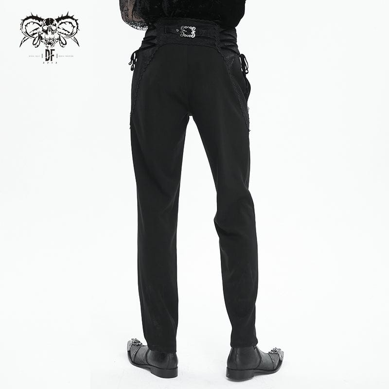 DEVIL FASHION Men's Gothic Strappy High-waisted  Pants