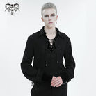 DEVIL FASHION Herren Gothic-Hemd mit Riemchen und Puffärmeln