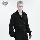 DEVIL FASHION Herren Gothic-Hemd mit Riemchen und Puffärmeln