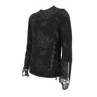 DEVIL FASHION Men's Gothic Strappy Spider Web Printed Shirt