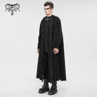 DEVIL FASHION Men's Gothic Strappy Split Buckle Coat with Hood
