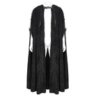 DEVIL FASHION Men's Gothic Strappy Split Buckle Coat with Hood