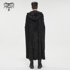 DEVIL FASHION Men's Gothic Strappy Split Buckle Coat with Hood