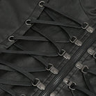 DEVIL FASHION Men's Gothic Strappy Stand Collar Faux Leather Waistcoat