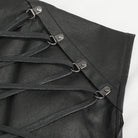 DEVIL FASHION Men's Gothic Strappy Stand Collar Faux Leather Waistcoat