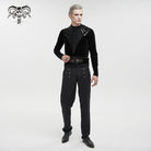 DEVIL FASHION Herrenhemd mit Gothic-Streifen und Spleiß-Samt