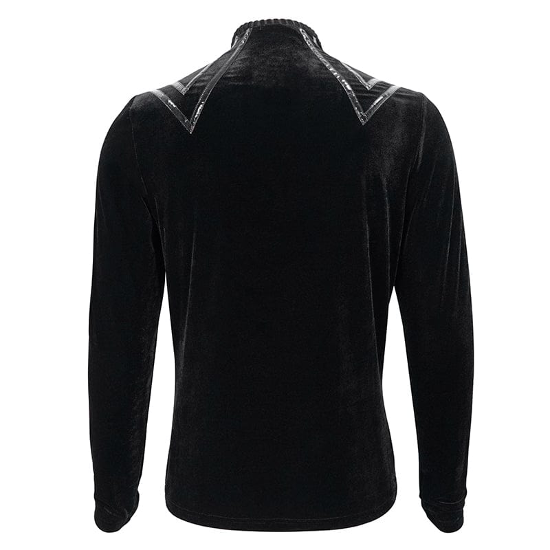 DEVIL FASHION Herrenhemd mit Gothic-Streifen und Spleiß-Samt