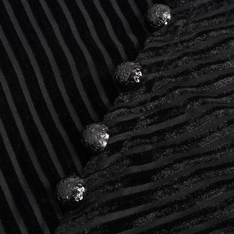 DEVIL FASHION Herrenhemd mit Gothic-Streifen und Spleiß-Samt