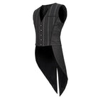 DEVIL FASHION Herren Weste Gothic Streifen Schwarz mit abnehmbarem Schwalbenschwanz