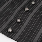 DEVIL FASHION Herren Weste Gothic Streifen Schwarz mit abnehmbarem Schwalbenschwanz