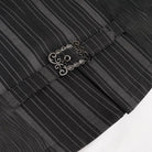 DEVIL FASHION Herren Weste Gothic Streifen Schwarz mit abnehmbarem Schwalbenschwanz