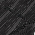 DEVIL FASHION Herren Weste Gothic Streifen Schwarz mit abnehmbarem Schwalbenschwanz