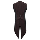 DEVIL FASHION Men's Gothic Stripes Waistcoat Red with Detachable Swallow Tail
