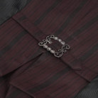 DEVIL FASHION Men's Gothic Stripes Waistcoat Red with Detachable Swallow Tail