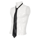 DEVIL FASHION Men's Gothic Studded Faux Leather Necktie