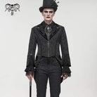DEVIL FASHION Men's Gothic Toned Horn Sleeved Swallow-tailed Coat
