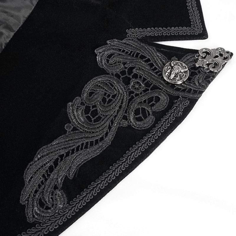 DEVIL FASHION Men's Gothic Toned Horn Sleeved Swallow-tailed Coat