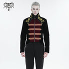 DEVIL FASHION Men's Gothic Totem Embroidered Swallow-tailed Coat Black