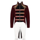 DEVIL FASHION Herren Gothic Totem bestickter Schwalbenschwanzmantel Rot