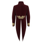 DEVIL FASHION Herren Gothic Totem bestickter Schwalbenschwanzmantel Rot