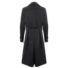 DEVIL FASHION Men's Gothic Turn-down Collar Cross Zipper Coat