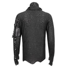 DEVIL FASHION Herren Gothic Rollkragen Mesh Splice Unregelmäßiges Hemd