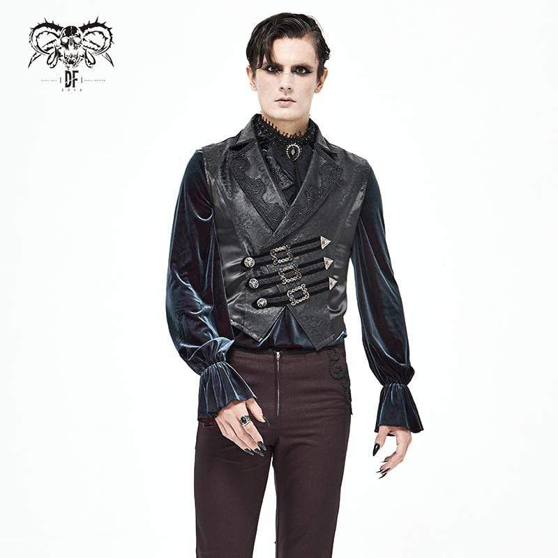 Men's Gothic Victorian Jacquard High/Low Swallow-tailed Waistcoats