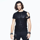 Camisa gótica con canesú de cuero para hombre DEVIL FASHION